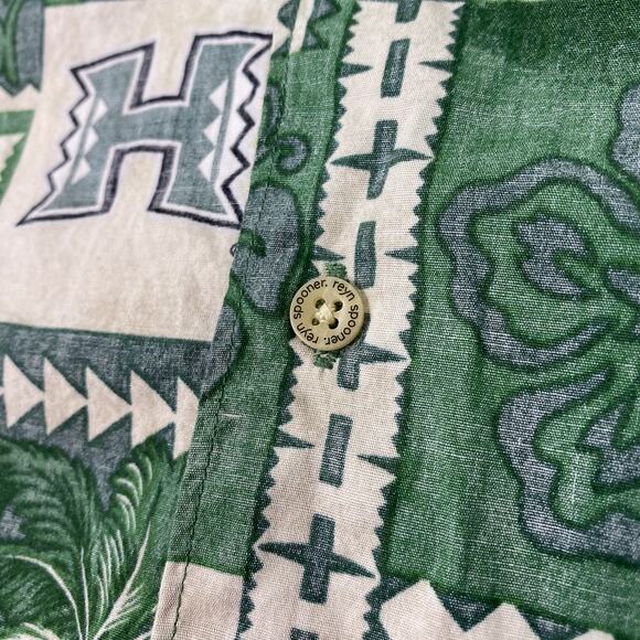 Reyn Spooner Hawaiian Shirt Mens XL University of Hawaii Short Sleeve Button Up - Picture 4 of 7